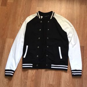 Black and White Varsity Style Jacket